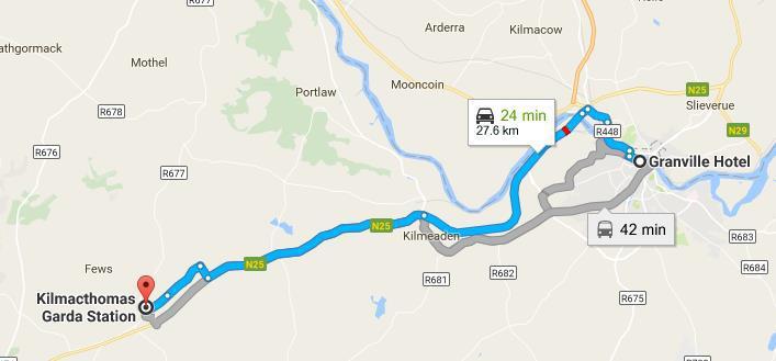 From Granville Hotel To Kilmacthomas Station Get on N25 in Kilkenny from R680 and R448 6 min (4.0 km) Head west on Meagher's Quay/R680 toward Gladstone St toward Terminus St/R448 1.
