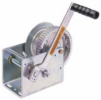 49 DL-3500B Ratchet Winch w/hand Brake 12:1/6:1 Two speed gear ratio, rated capacity 3500 lb Zinc plated TUFFPLATE finish