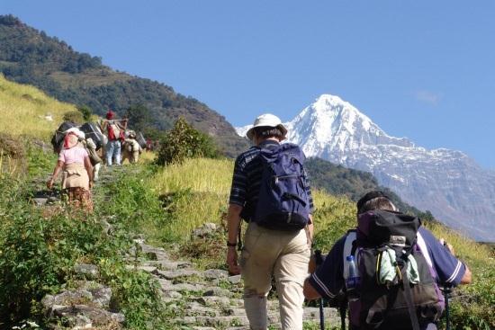 who will assist with the preparations for your trek and give you a full trek briefing. Your trek begins by following a ridgeline in the lower foothills of the Annapurna Range.