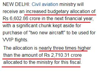 100.4 million for Air India Limited. Also, an amount of US$ 11.32 million has been allocated to Airports Authority of India for 2018-19.