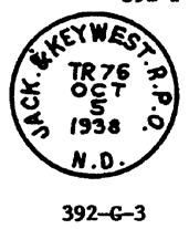 5, black, 1913,24, T.N., II 392-A-3; FT. P(IER)CE & KEY WEST R.P.O., D.C. 32 x 22, violet, 1915, T.N., III 392-A-4; FT.