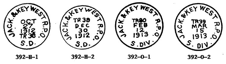 5, black, 1919, 1922, 1924, T.N., II, with RMS Killer 392-A-5; FT PIERCE & KEY WEST R.P.O.