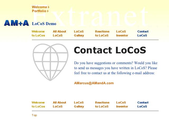 The pages are set up within the design scheme of typical AM+A Web pages prior to 2006 to