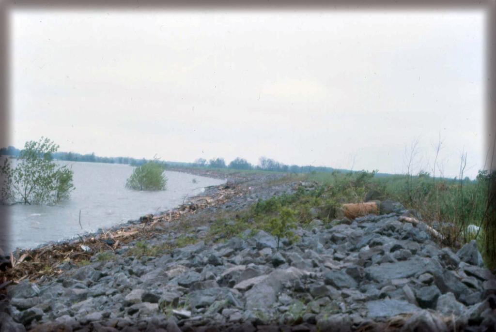 The new plan of operation included artificial crevasses at four locations along the frontline levee: two at the upper fuseplug section, one at the lower fuseplug section and one in the frontline