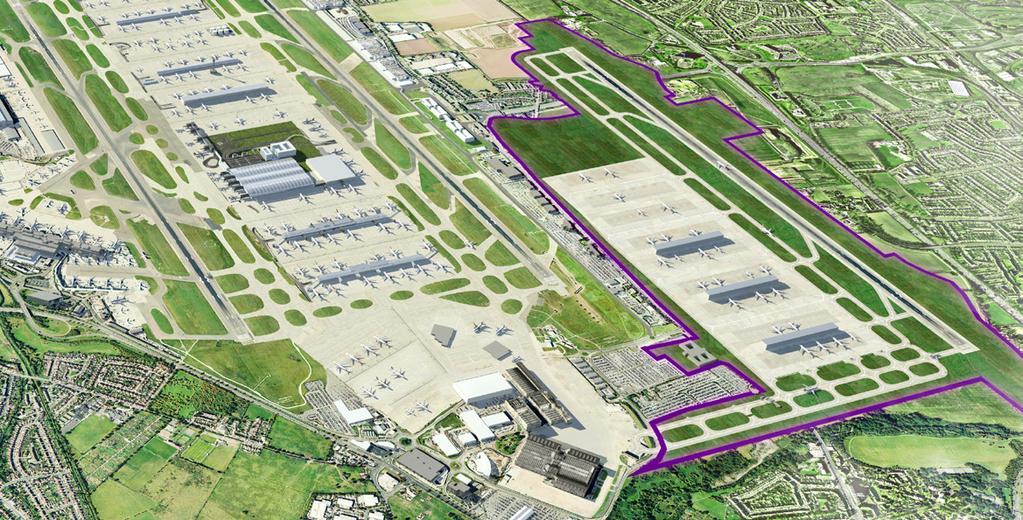 Option 3: Third Runway North Runway would go over villages of Sipson, Harlington and Cranford Cross 10% fewer people would lie within Heathrow s noise footprint Runway alternation provides noise