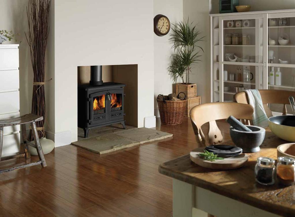 Westcott 12 Multi-fuel appliance suitable for burning wood and most approved, manufactured smokeless fuels Tested and approved to European Standard EN13240 Tested heat output: 12.1kW (wood), 12.