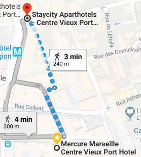 Marseille Centre Euromed to Hotel StayCity Vieux Port