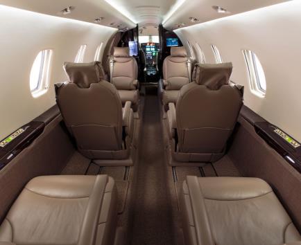 Interior & Paint Interior and Paint by Duncan Aviation 2015 Comfortable Seating Main cabin has seating for 6 (4 place club) and two individual seats with