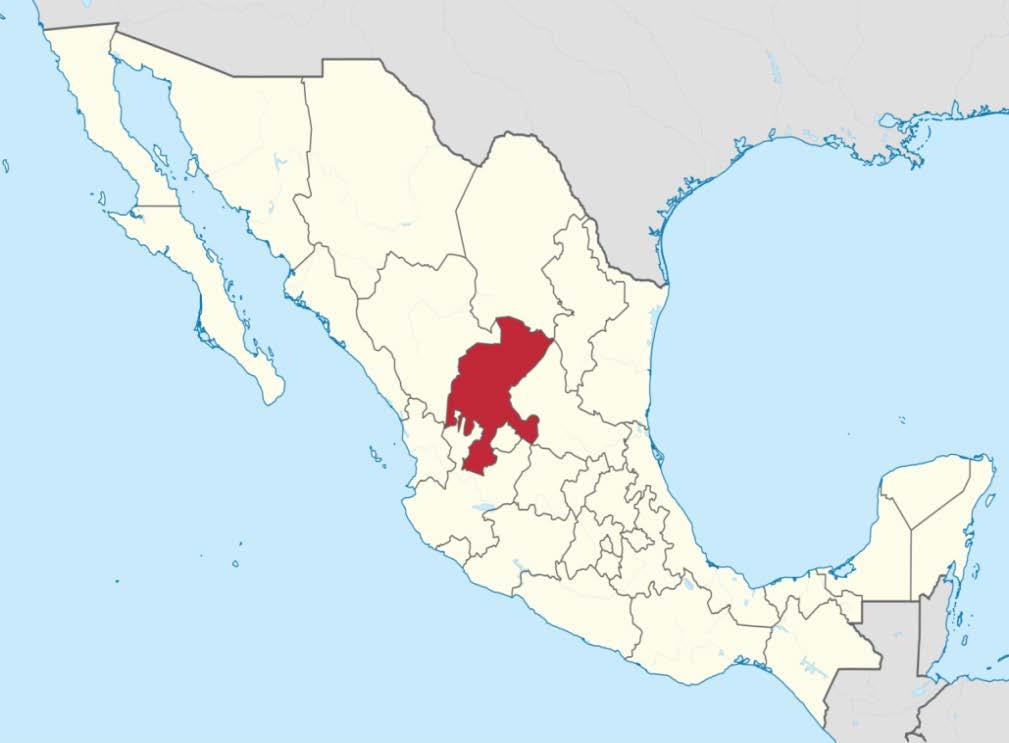 General Information Zacatecas has a surface of 75,539 km 2, equivalent to the 3.8% of the total surface of the country, occupying the 8th national place in territorialextension.