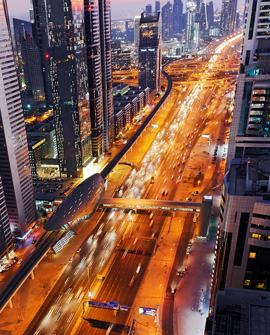 In Dubai, E 11 is known as "Sheikh Zayed Road. This road is the main artery of the city.