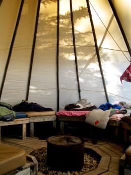What is tipi living like? During the spring and summer seasons, counselling and program staff live in tipis.