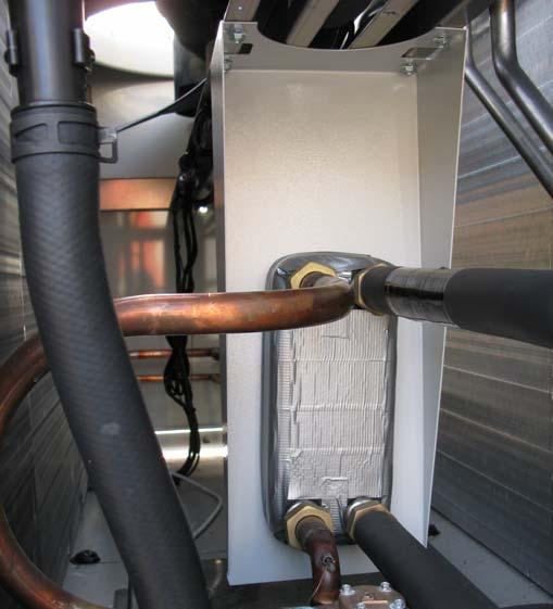 Kada toplotna pumpa radi pod punim opterećenjem snaga grejanja na dodatnom modulu je 25kW pri temperaturi od 75 C.