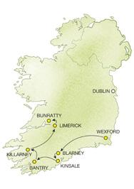 6 Days 17 Days Tour Highlights: Wexford, Blarney & Kinsale, Bantry, Killarney, Limerick & Bunratty The Backroads of Ireland Self Drive Northern Highlights Tour Highlights: