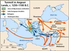Migrations in the Aegean Region (DORIANS} The numerous mountain ranges made communication difficult,