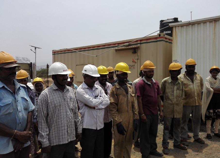 A training session on Personal Protective Equipment (PPE) for Site Workers at MMLH, Vizag