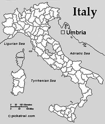 Imena Zemljevid 1: Območje Umbrije Zemljevid 2: Umbrija v sredini Italije Kollar [3] Ime Umbrija izhaja iz Umo-ber: um razum, torej