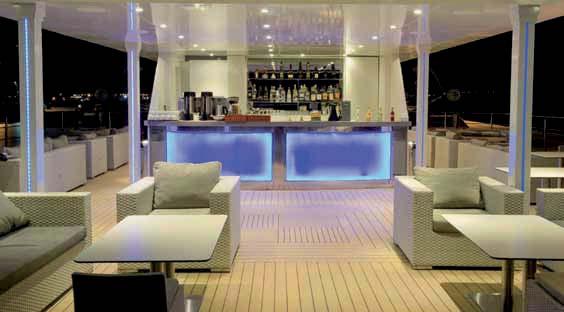 And with a glass-enclosed dining room, swimming deck, marble details and luxury amenities, the Variety Voyager offers her guests an
