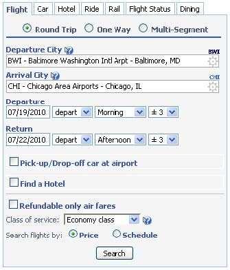 How it Works Once the direct connect feature for Southwest has been enabled, fill in the desired cities, dates and times, and search for flights: Southwest