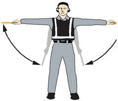 (17) Fully extend arms and wands at a 90-degree angle to sides and, with palms turned up, move hands upwards.