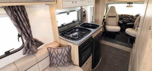 The side kitchen comes equipped with everything you need for a touring holiday.