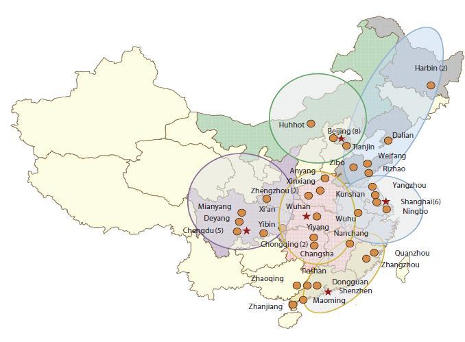 2 China: Entrench into Key Cities with Economies of Scale 6 Regional Offices North
