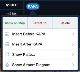 From the Maps page, tap the desired airport, then tap the grey More