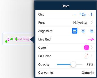 If converting the Text Box to include a Callout line + arrow, tap Callout in the Convert to line, then choose the