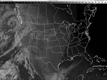 SATELLITE Visible - The satellite imagery contains national and regional satellite images from the GOES-15 (West) and GOES-13 (East) satellites. These images are updated every 15 minutes.