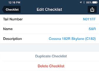 Every page within Checklist has an Edit button in the upper-right - tap this to edit the contents of each page.