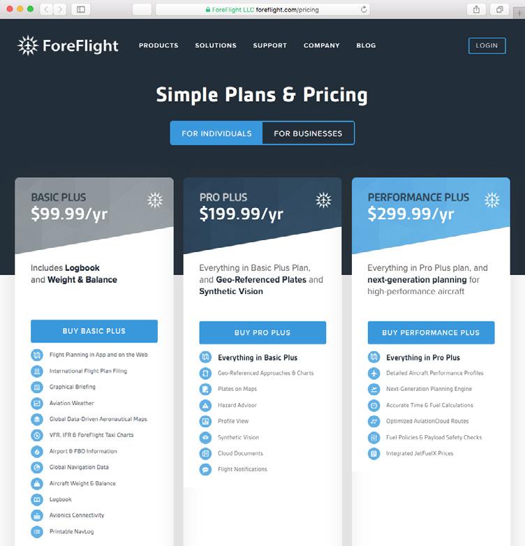Purchasing or Renewing a Subscription in the United States To purchase or renew a subscription for the US, visit www.foreflight.com/pricing or tap on a plan: $99.