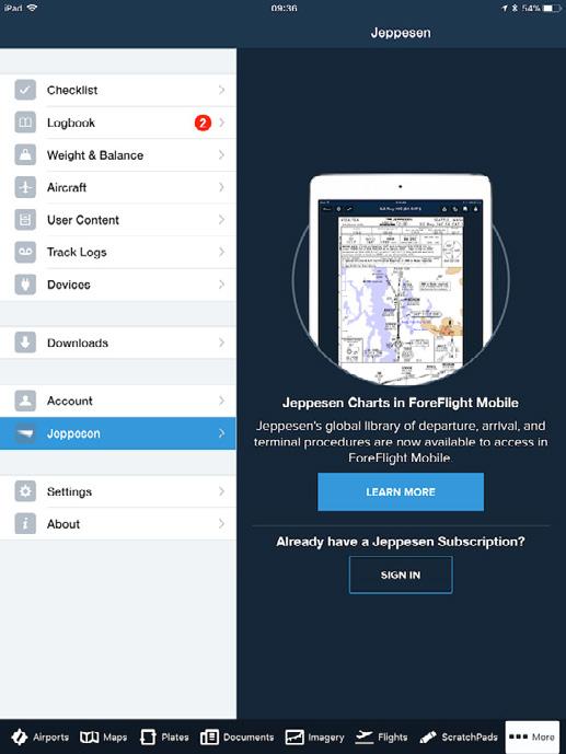 Jeppesen ForeFlight allows you to download and view Jeppesen terminal and enroute charts in the mobile app, either by linking an existing Jeppesen chart subscription or by adding Jeppesen charts to