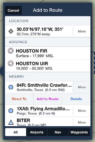 Planning a flight on Maps using Touch You can also create or edit a route using a single finger with ForeFlight Mobile s Touch Planning.