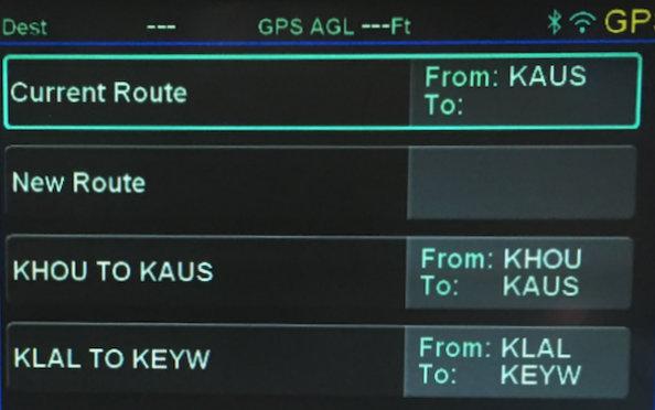notification appear in the lower-right. Select the ROUTE page.