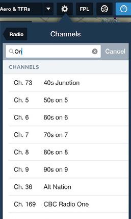 Search by Channel name or number For additional information about ForeFlight s support for SiriusXM Satellite