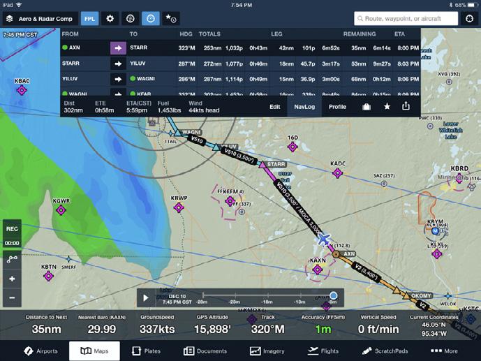 Maps About the Design The Maps view is the place to visualize airspace, weather, terrain and other factors that may affect your route.
