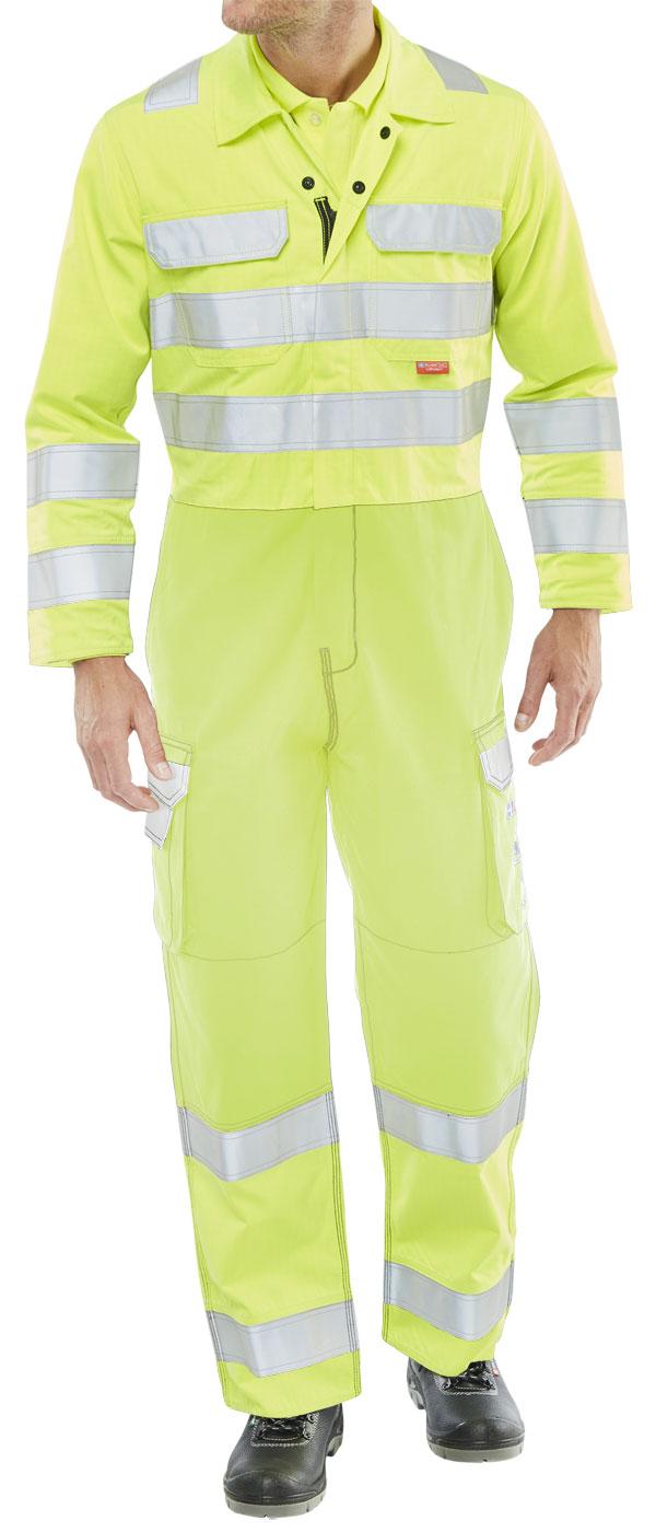 HIVIS YELLOW COVERALL 38 CARC7SY38, Hi Vis, Anti-static, ARC Flash coverall.