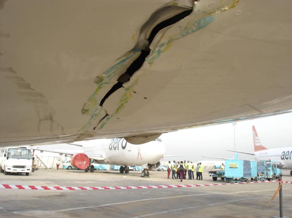 Figure 2: Damage to lower aft