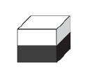 Primjer 5a. Mreža kocke (4) Donja polovica kocke je obojana u crno.