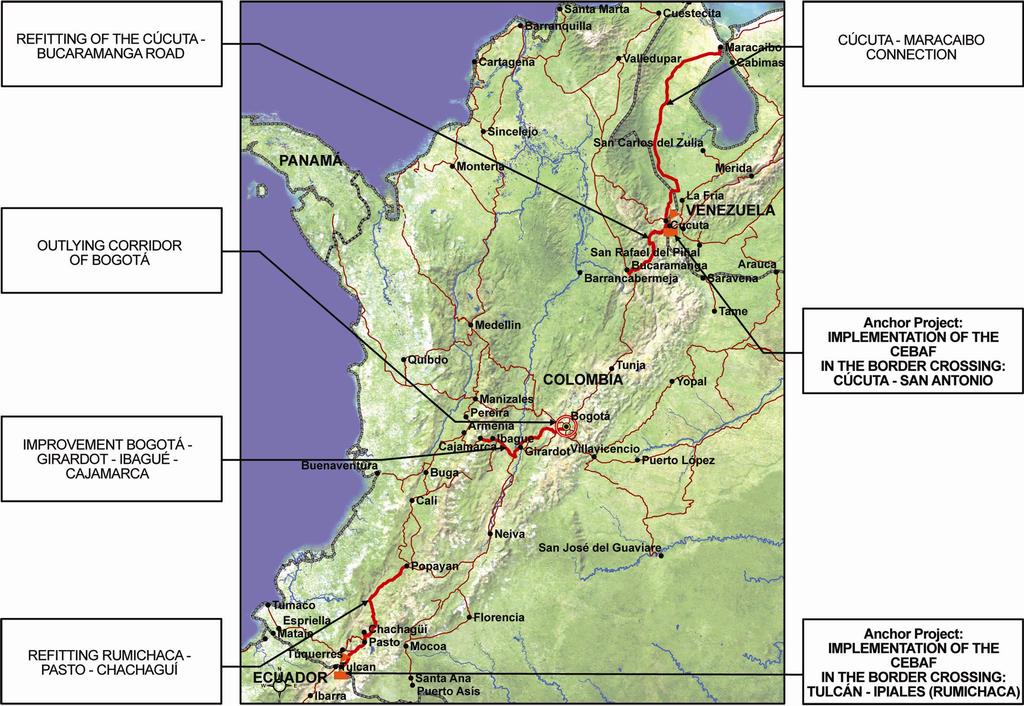 ANDEAN Group 2: Venezuela (Caracas) - Colombia (Bogotá) - Ecuador (Quito) (Current Route) Connection STRATEGIC FUNCTION Reinforce economic relations between the most dynamic urban centers of Ecuador,