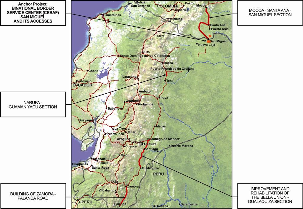 Group 6: Colombia - Ecuador II (Bogotá - Mocoa - Tena - Zamora - Palanda - Loja) Connection STRATEGIC FUNCTION Develop a corridor that would articulate international trade between areas in Central