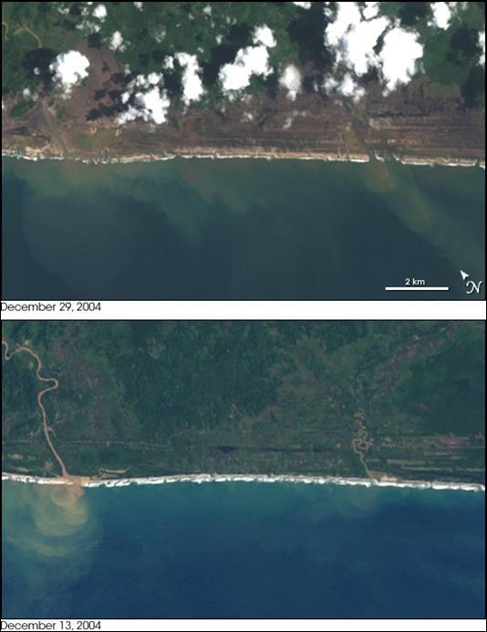 Pogođene zemlje (1) Indonezija (2) 413 km² pogođenog prostora.