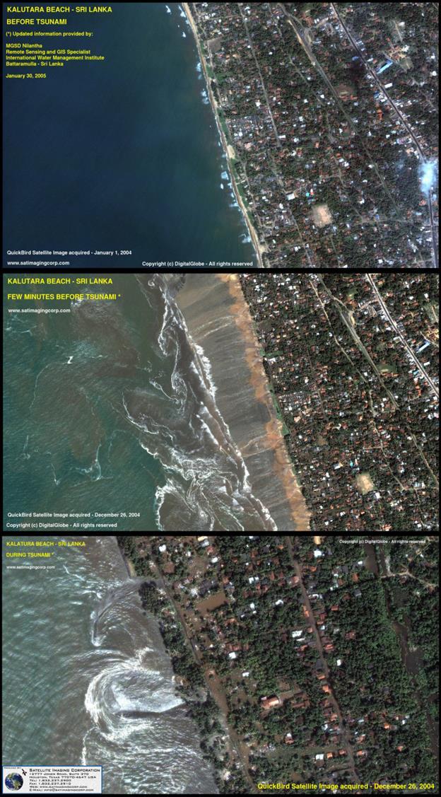 Pogođene zemlje (2) Šri Lanka 100 minuta nakon potresa, valovi visine između 5 i 7 m pogađaju istočnu obalu otoka 63 tisuće mrtvih Teško