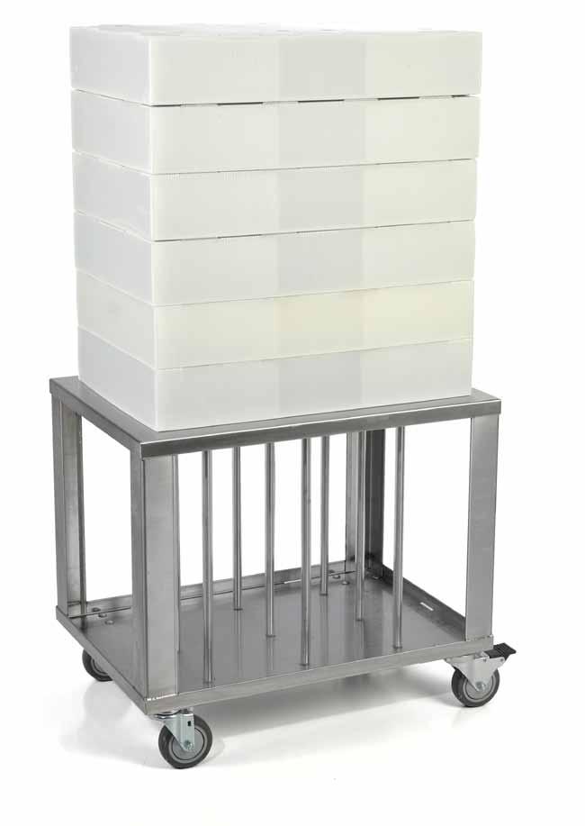 Accessories and Individual Items Stack, Store and Roll the entire Strata Buffet System. Stack up to eight bases and decks in their interlocking protective cases on top of the cart.