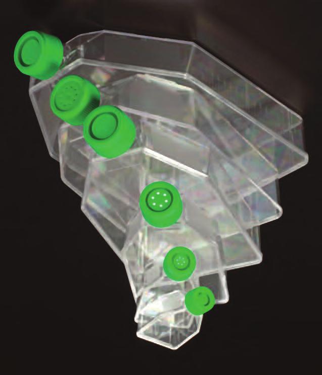 consistent cell attachment Stable base enables filling with flask standing upright 8cm flask offers more growth area than standard 7cm flasks Convenient zip-closure bag is a practical alternative to