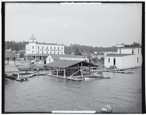 The original Hotel Walloon was across the road from the lake shore and was opened in the 1890s.
