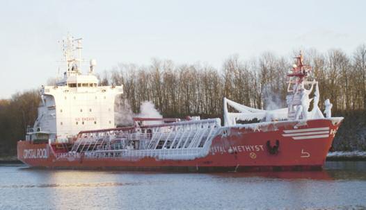 market in 09 CRYSTAL AMETHYST Product/chemical tanker, 8,140 dwt, IMO II, delivered in 1994 by the Belgian yard Boelwerf, owned/operated by Crystal Pool Ltd Only a dozen newbuilding cancellations and