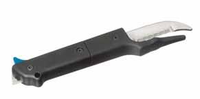 6951 Safety knife Ideal for the logistics sector Wave-ground carbon steel blade Blade-shield to protect user from cuts Concealed
