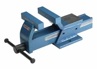 Parallel Vices 409-410 Parallel vice Welded, compact design Jaws and anvil plate induction hardened Extra large anvil surface for aligning works Protected vice spindle Adjustable guidance Blue