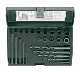 hread Workings 8552-025 Screw extractor set For extracting broken screws and bolts with threads M5 - M16 In handy plastic case, with twist drills, guide sleeves, extractor pins and extractor nuts