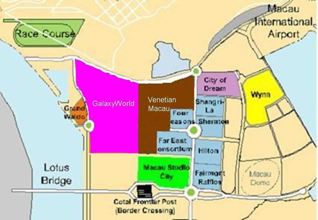 Map of Cotai Hub Macau government approved